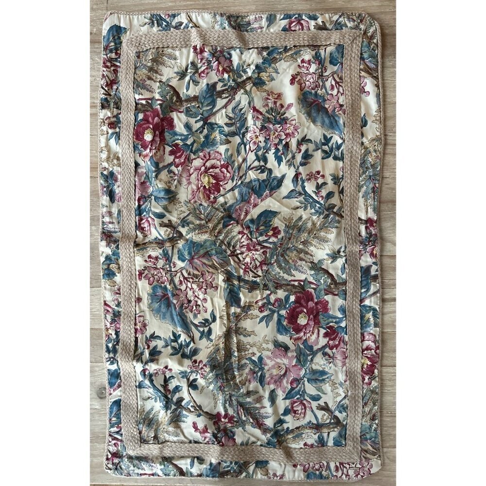 Lauren Ralph Lauren LRL Tangiers King Pillow Sham Tropical Floral Jute Trim